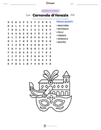 Anteprima della scheda stampabile di Carnevale di Venezia