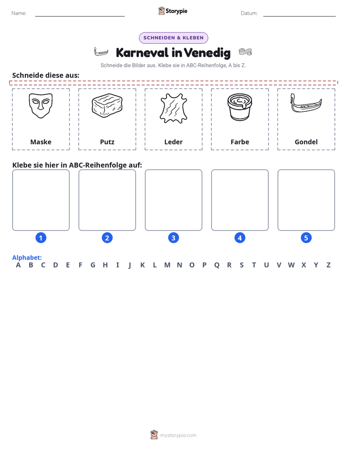 Schneiden & Einfügen Alphabet