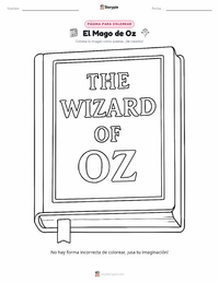 Página para colorear de El maravilloso mago de Oz (novela) para niños