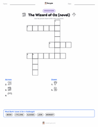 The Wizard of Oz (novel) printable worksheet preview