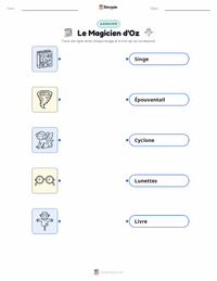 Feuille de travail imprimable Le Magicien d'Oz (roman) pour les enfants