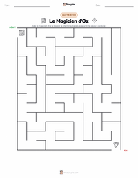 Aperçu de la feuille de travail imprimable Le Magicien d'Oz (roman)