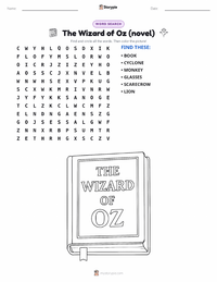 The Wizard of Oz (novel) printable worksheet preview