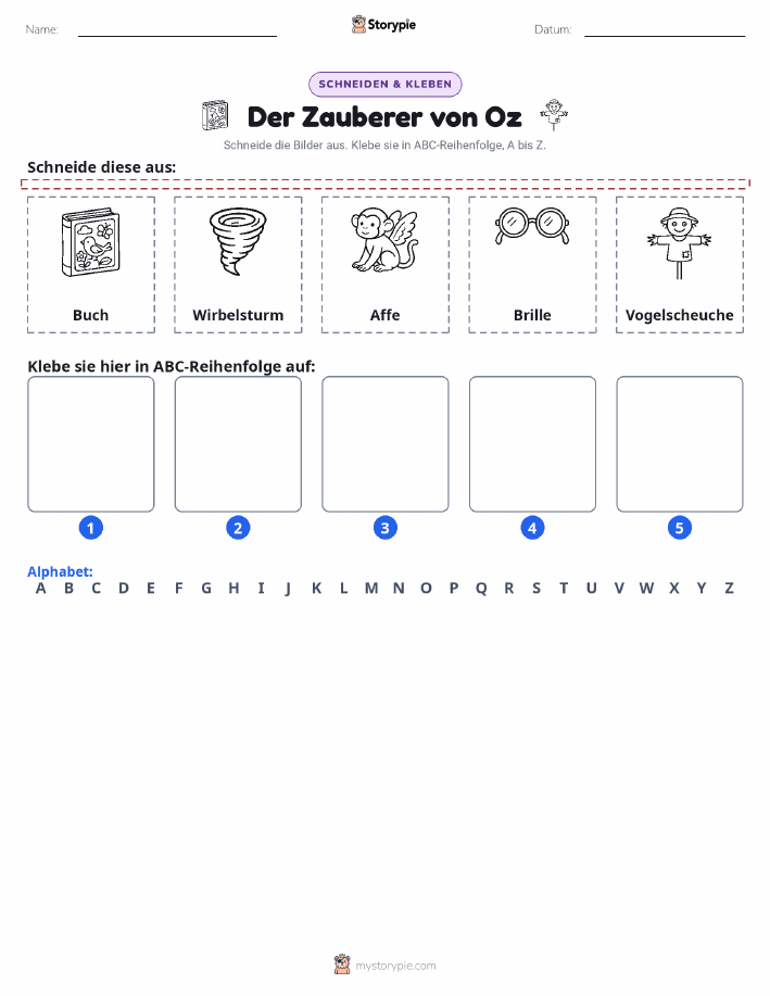Schneiden & Einfügen Alphabet