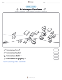 Aperçu de la feuille de travail imprimable Printemps silencieux