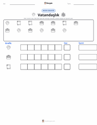 Vatandaşlık yazdırılabilir çalışma sayfası önizlemesi