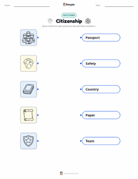 Citizenship printable worksheet preview