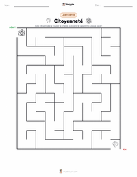 Aperçu de la feuille de travail imprimable Citoyenneté