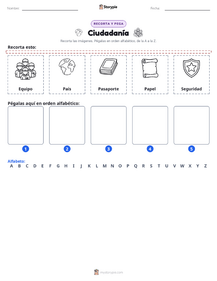 Cortar y Pegar el Alfabeto