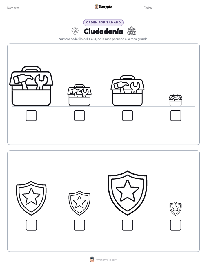 Orden de Tamaños