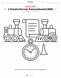 Página de colorir A Conclusão da Primeira Ferrovia Transcontinental (1869) para crianças
