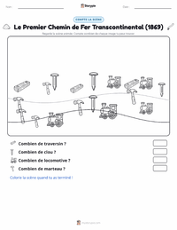 Aperçu de la feuille de travail imprimable Achèvement du Premier Chemin de Fer Transcontinental (1869)