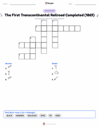 The First Transcontinental Railroad Completed (1869) printable worksheet preview