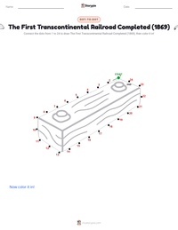 The First Transcontinental Railroad Completed (1869) printable worksheet preview