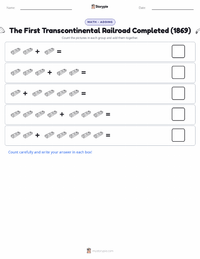 The First Transcontinental Railroad Completed (1869) printable worksheet preview