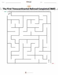 The First Transcontinental Railroad Completed (1869) printable worksheet preview