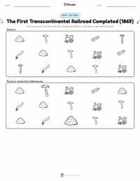 The First Transcontinental Railroad Completed (1869) printable worksheet preview