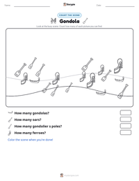 Gondola printable worksheet preview