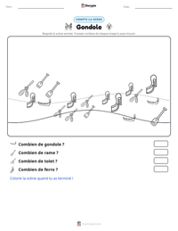 Aperçu de la feuille de travail imprimable Gondole
