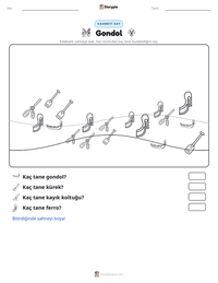 Gondol yazdırılabilir çalışma sayfası önizlemesi