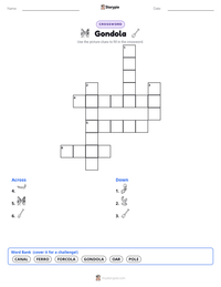 Gondola printable worksheet preview