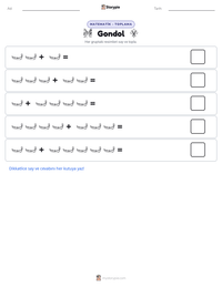 Gondol yazdırılabilir çalışma sayfası önizlemesi