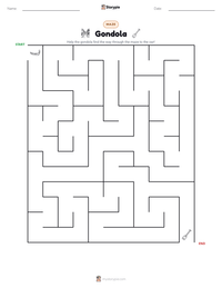 Gondola printable worksheet preview
