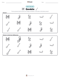 Gondola printable worksheet preview
