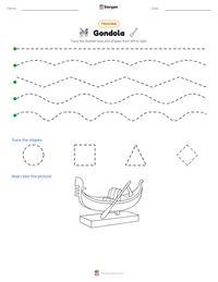 Gondola printable worksheet preview
