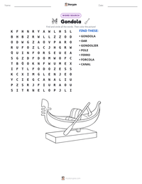 Gondola printable worksheet preview
