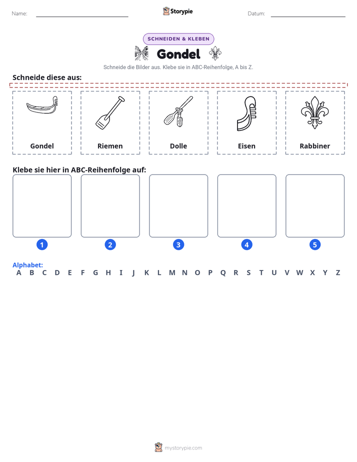 Schneiden & Einfügen Alphabet
