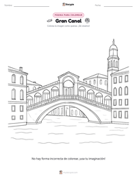 Vista previa de la hoja de trabajo imprimible de Gran Canal