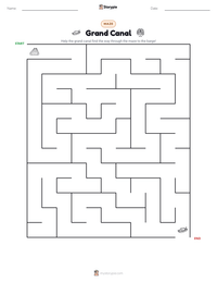 Grand Canal printable worksheet preview