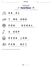 Prabaca lembar kerja cetak Kanal Besar