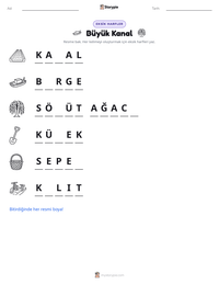 Büyük Kanal yazdırılabilir çalışma sayfası önizlemesi
