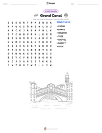 Grand Canal printable worksheet preview