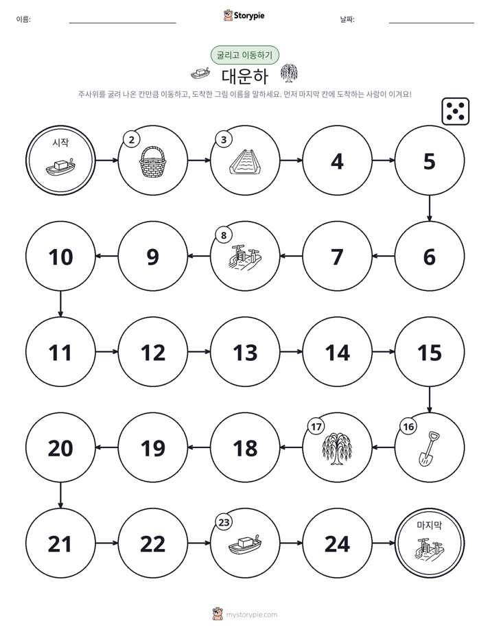 주사위 굴리고 이동하기 게임