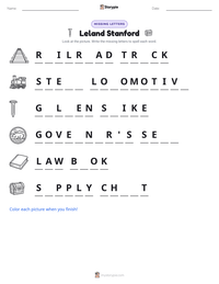Leland Stanford printable worksheet preview