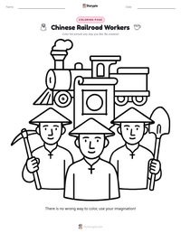 Chinese Railroad Workers coloring page for kids