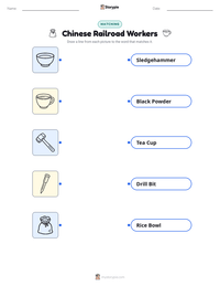 Chinese Railroad Workers printable worksheet for kids