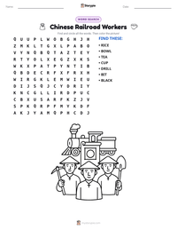 Chinese Railroad Workers printable worksheet preview