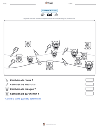 Aperçu de la feuille de travail imprimable Oni