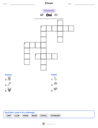 Oni printable worksheet preview