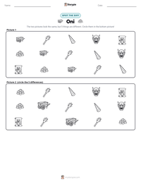 Oni printable worksheet preview