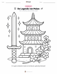 De legende van Mulan - Chinees kleurplaat voor kinderen