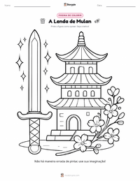 Página de colorir A Lenda de Mulan - Chinesa para crianças