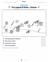 The Legend of Mulan - Chinese printable worksheet preview