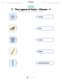 The Legend of Mulan - Chinese printable worksheet for kids