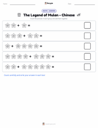 The Legend of Mulan - Chinese printable worksheet preview