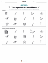 The Legend of Mulan - Chinese printable worksheet preview